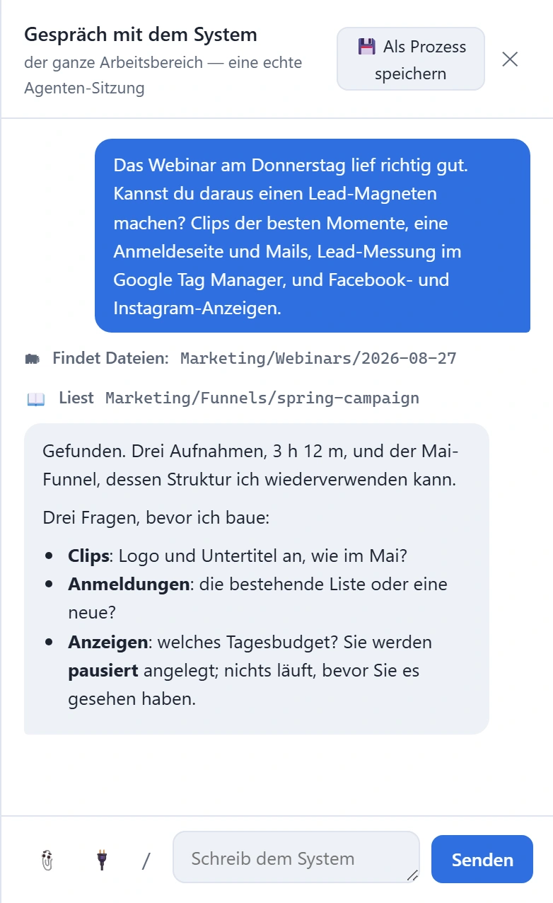Schritt 1, das Interview